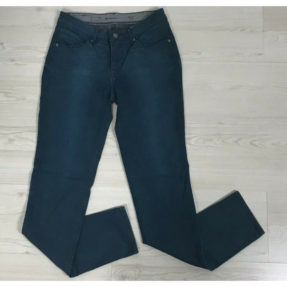 Levis Jeans Womens Size 25 Demi Curve Mid Rise Skinny Green Denim Casual Basic